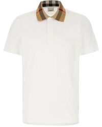 Burberry - Tops ,Wit ,Katoen Klassieke Polo Shirt Voor Mannen - Lyst