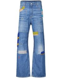 Marni - Bio-denim jeans mit mohair-applikationen - Lyst