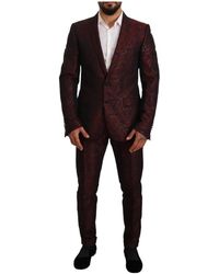 Dolce & Gabbana - Roter Brokat-Schlank-2-teiliger MARTINI-Anzug - Lyst