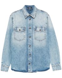 Versace - Denim Overshirt Met Versieringen - Lyst