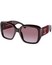 Chanel - Sonnenbrille mit rotem rahmen und violetten verlaufsgläsern - Lyst