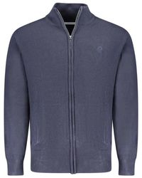 North Sails - Truien & Vesten ,Blauw ,Nylon Blauwe Nylon Vest Met Borduurwerk - Lyst