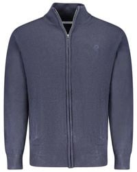 North Sails - Truien & Vesten ,Blauw ,Nylon Blauwe Nylon Vest Met Borduurwerk - Lyst
