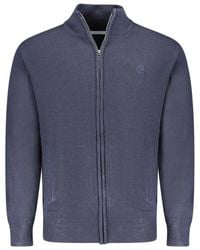 North Sails - Truien & Vesten ,Blauw ,Nylon Blauwe Nylon Vest Met Borduurwerk - Lyst