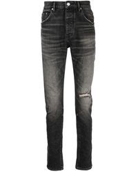 Purple Brand - Schwarze slim fit jeans mit niedriger taille - Lyst