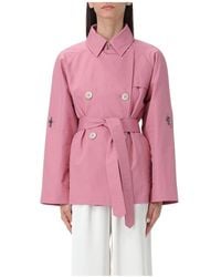 Fay - Jassen ,Roze ,Katoen Zwarte Trenchcoat Elegante Stijl - Lyst