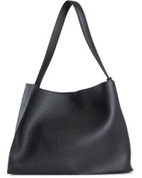 Studio Nicholson - Schwarze Leder-Tote-Tasche Mit Logo - Lyst