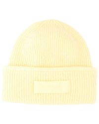 Jacquemus - Accessoires ,Geel ,Katoen Gros Grain Beanie - Lyst