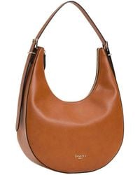 Twinset - Braune leder taschen mit logo - Lyst