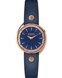 Versus - Accessoires ,Blauw ,Leer Tortona Dameshorloge Blauw Leer - Lyst