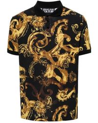 Versace - Schwarze t-shirts und polos mit piq-druck - Lyst