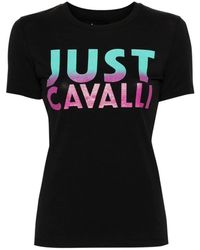 Just Cavalli - Schwarze grafikdruck t-shirts und polos - Lyst