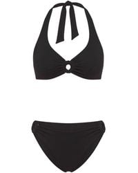 Fisico - Microfaser-Bikini Mit Makramee-Ringen - Lyst