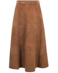 Semicouture - Suede Pockets Skirt - Lyst