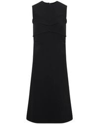 Sportmax - Zwarte Stretch Polyester Mirto Jurk - Lyst