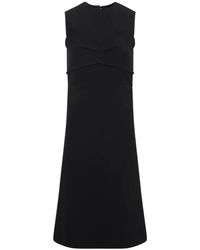 Sportmax - Zwarte Stretch Polyester Mirto Jurk - Lyst