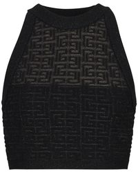 Balmain - Pb Labyrinth Knit Top - Lyst