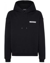 DSquared² - Hoodies & Sweatvesten ,Zwart ,Stijlvolle Sweatshirt Voor Mannen - Lyst