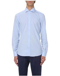 Fay - Blauw Katoenen Overhemd - Lyst