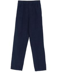 Aspesi - Broeken ,Blauw ,Leer Rechte Broek - Lyst