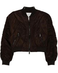 Gestuz - Braune Jacke Mit Reißverschluss Und Gerafften Ärmeln - Lyst