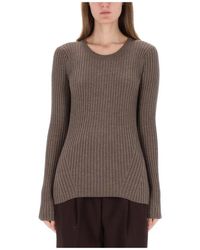 Helmut Lang - Truien & Vesten ,Bruin ,Round-Neck Truien - Lyst