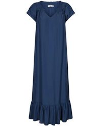 co'couture - Kleedjes ,Blauw ,Polyester Hemelsblauwe Sunrise Jurk Met Korte Mouwen - Lyst