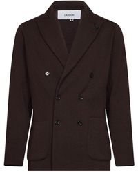 Lardini - Jassen ,Bruin ,Wol Blazer Met Twee Knopen En Opgestikte Zakken - Lyst