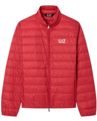 EA7 - Jassen ,Rood ,Down Jacket - Lyst
