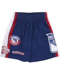 Mitchell & Ness - Korte Broeken ,Blauw ,Stijlvolle Mesh Shorts - Lyst