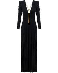 Elisabetta Franchi - Carpet Kleid Aus Lurex-Jersey Mit Halskette - Lyst