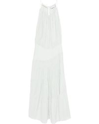 IRO - Kleedjes ,Wit ,Geplooide Maxi-Jurk Met Volant - Lyst