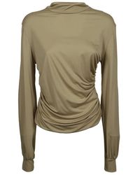 Grifoni - Jersey Top Mit Raffungen An Den Seiten - Lyst