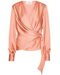 Karmamia - Elegante Drapierte Bluse Ines Peach - Lyst