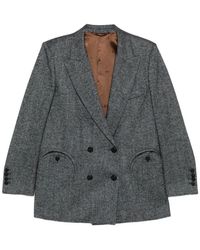 Blazé Milano - Jassen ,Grijs ,Wol Visgraat Blazer - Lyst