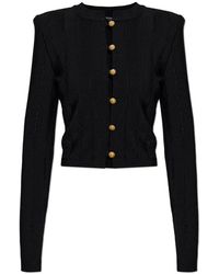Balmain - Cardigan Met Schoudervullingen - Lyst
