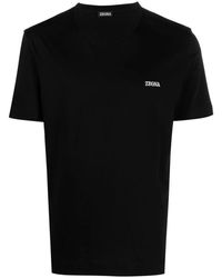 Zegna - T-shirt e polo nere da uomo - Lyst