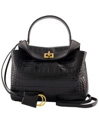 Balenciaga - Schwarze Krokodil-Geprägte Leder Mini Tasche - Lyst