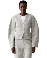 Nanushka - Jassen ,Grijs ,Katoen Kiyo Blazer - Lyst