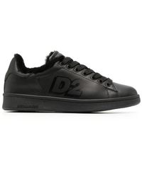 DSquared² - Schoenen ,Zwart ,Leer Closed Flats Sneakers - Lyst