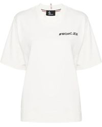 Moncler - Weißes logo t-shirt leichtes jersey - Lyst