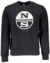 North Sails - Schwarzer baumwollpullover mit drucklogo - Lyst