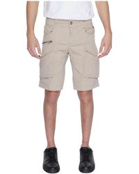 Replay - Korte Broeken ,Katoen Cargo Shorts Regular Fit - Lyst
