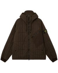 Stone Island - Jassen ,Bruin ,Nylon Ultralichte Nylon Quilted-Tc Jas Met Capuchon - Lyst
