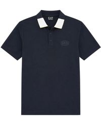 EA7 - Tops ,Blauw ,Jersey Polo Shirt - Lyst