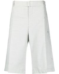 Etudes Studio - Korte Broeken ,Grijs ,Katoen Gekreide Wijde-Pijp Shorts - Lyst