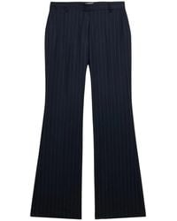 Oltre - Broeken ,Blauw ,Leer Pinstriped Flare Pants - Lyst