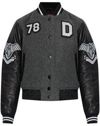 DIESEL - Jassen ,Grijs ,Wol Short L-Real Jacket - Lyst