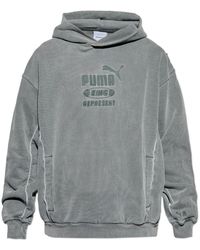 PUMA - Hoodies & Sweatvesten ,Grijs ,Katoen 247 Hoodie - Lyst