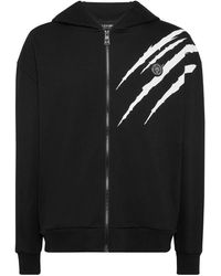 Philipp Plein - Fitness ,Zwart ,Katoen Hoodie Sweatjacket Scratch - Lyst